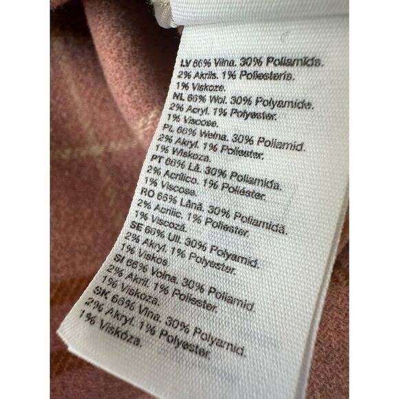 Anthropologie & Other Stories Oversized Shirt Jacket Plaid Cream Pink Size 4 - Picture 8 of 9